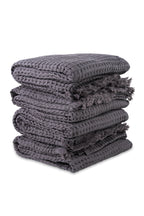 Waffle Charcoal x 4 Turkish Towel Bundle