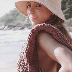 Waffle Maroon Turkish Towel