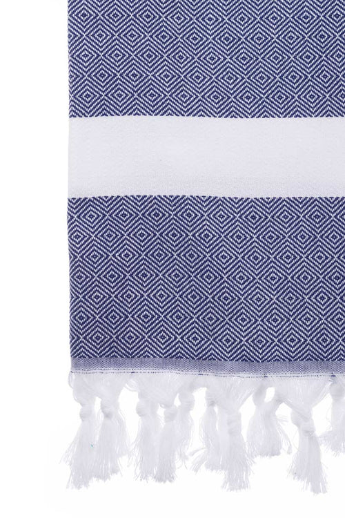 Diamond Navy Blue Turkish Towel