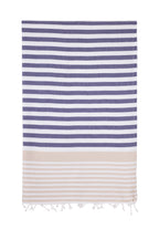 Navy Blue & Beige Turkish Towel