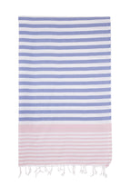 Turkish Towel Co Powder Pink & Navy 100% Cotton Turkish Towel Online