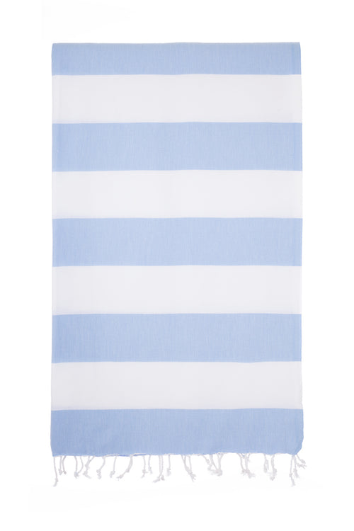 Turkish Towel Co Sky Blue & White 100% Cotton Turkish Towels