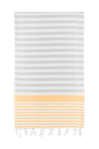 Turkish Towel Co Grey Yellow Towel