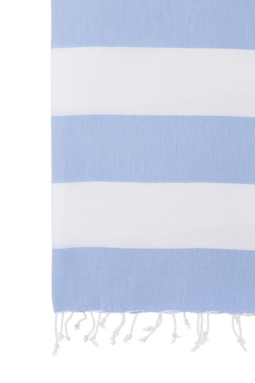 Turkish Towel Co 100% Cotton Turkish Towel Sky Blue & White Buy Online