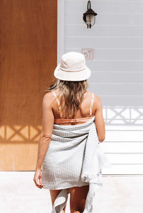 Waffle Pearl Grey Turkish Towel